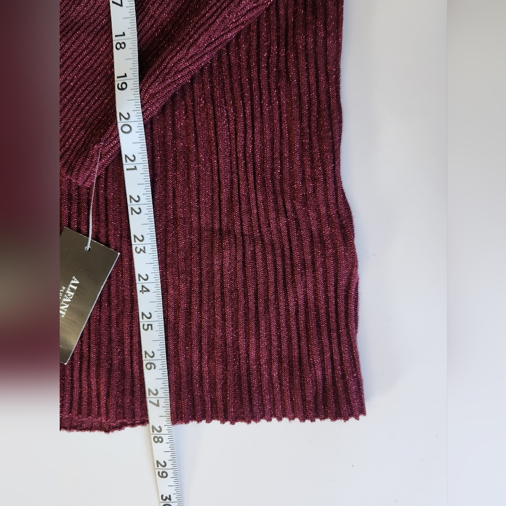 NWT Alfani Plus Women's V-Neck Ribbed Metallic Sweater - Picture 4 of 13